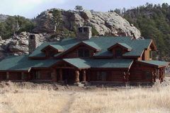 Bro2 chink style log hybrid Wyoming custom home builder handcrafted details (1) - Deerwood Log Homes - Custom Built Homes and Cabins - Laramie, Wyoming and The Centennial Valley - deer-wood.com - (307) 742-6554