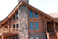 Kretz chink style log Estes Park Colorado custom home builder handcrafted details (4) - Deerwood Log Homes - Custom Built Homes and Cabins - Laramie, Wyoming and The Centennial Valley - deer-wood.com - (307) 742-6554