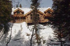 Lake chink style log Steamboat Springs Colorado custom home builder handcrafted (4) - Deerwood Log Homes - Custom Built Homes and Cabins - Laramie, Wyoming and The Centennial Valley - deer-wood.com - (307) 742-6554