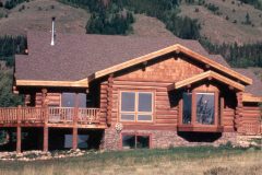 Prou chink style log Centennial Wyoming custom home builder handcrafted details (1) - Deerwood Log Homes - Custom Built Homes and Cabins - Laramie, Wyoming and The Centennial Valley - deer-wood.com - (307) 742-6554