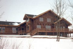 Prou chink style log Centennial Wyoming custom home builder handcrafted details (3) - Deerwood Log Homes - Custom Built Homes and Cabins - Laramie, Wyoming and The Centennial Valley - deer-wood.com - (307) 742-6554