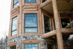Sms chink style log Steamboat Springs Colorado custom home builder handcrafted details (1) - Deerwood Log Homes - Custom Built Homes and Cabins - Laramie, Wyoming and The Centennial Valley - deer-wood.com - (307) 742-6554