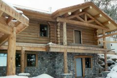 Sms chink style log Steamboat Springs Colorado custom home builder handcrafted details (11) - Deerwood Log Homes - Custom Built Homes and Cabins - Laramie, Wyoming and The Centennial Valley - deer-wood.com - (307) 742-6554