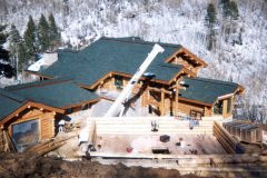 Sms chink style log Steamboat Springs Colorado custom home builder handcrafted details (2) - Deerwood Log Homes - Custom Built Homes and Cabins - Laramie, Wyoming and The Centennial Valley - deer-wood.com - (307) 742-6554