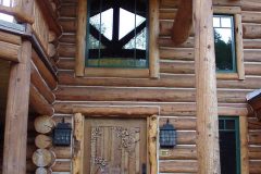 Sms chink style log Steamboat Springs Colorado custom home builder handcrafted details (5) - Deerwood Log Homes - Custom Built Homes and Cabins - Laramie, Wyoming and The Centennial Valley - deer-wood.com - (307) 742-6554