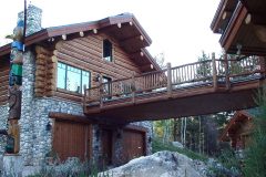 Sms chink style log Steamboat Springs Colorado custom home builder handcrafted details (7) - Deerwood Log Homes - Custom Built Homes and Cabins - Laramie, Wyoming and The Centennial Valley - deer-wood.com - (307) 742-6554