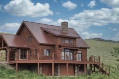 Lap conventional hybrid timber frame accents Centennial Wyoming custom home builder (1) - Deerwood Log Homes - Custom Built Homes and Cabins - Laramie, Wyoming and The Centennial Valley - deer-wood.com - (307) 742-6554