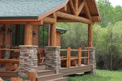 Stal conventional hybrid log accents Centennial Wyoming custom home builder (1) - Deerwood Log Homes - Custom Built Homes and Cabins - Laramie, Wyoming and The Centennial Valley - deer-wood.com - (307) 742-6554