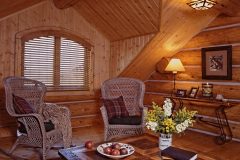 Dool chink style log Laramie Wyoming custom home builder handcrafted details (1) - Deerwood Log Homes - Custom Built Homes and Cabins - Laramie, Wyoming and The Centennial Valley - deer-wood.com - (307) 742-6554