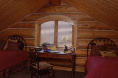 Dool chink style log Laramie Wyoming custom home builder handcrafted details (4) - Deerwood Log Homes - Custom Built Homes and Cabins - Laramie, Wyoming and The Centennial Valley - deer-wood.com - (307) 742-6554