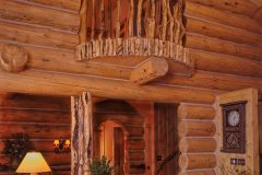 Dool chink style log Laramie Wyoming custom home builder handcrafted details (7) - Deerwood Log Homes - Custom Built Homes and Cabins - Laramie, Wyoming and The Centennial Valley - deer-wood.com - (307) 742-6554