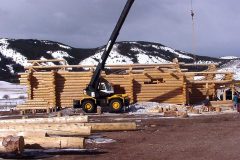 Dool chink style log shell Laramie Wyoming custom home builder handcrafted (2) - Deerwood Log Homes - Custom Built Homes and Cabins - Laramie, Wyoming and The Centennial Valley - deer-wood.com - (307) 742-6554