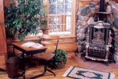 Horn chink style log Laramie Wyoming custom home builder handcrafted details (11) - Deerwood Log Homes - Custom Built Homes and Cabins - Laramie, Wyoming and The Centennial Valley - deer-wood.com - (307) 742-6554