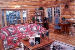 Horn chink style log Laramie Wyoming custom home builder handcrafted details (12) - Deerwood Log Homes - Custom Built Homes and Cabins - Laramie, Wyoming and The Centennial Valley - deer-wood.com - (307) 742-6554