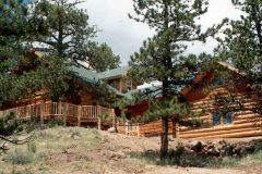 Horn chink style log Laramie Wyoming custom home builder handcrafted details (2) - Deerwood Log Homes - Custom Built Homes and Cabins - Laramie, Wyoming and The Centennial Valley - deer-wood.com - (307) 742-6554