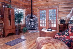 Horn chink style log Laramie Wyoming custom home builder handcrafted details (9) - Deerwood Log Homes - Custom Built Homes and Cabins - Laramie, Wyoming and The Centennial Valley - deer-wood.com - (307) 742-6554