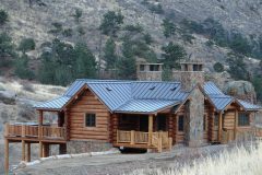 McCart chink style log Livermore Colorado custom home builder handcrafted details (2) - Deerwood Log Homes - Custom Built Homes and Cabins - Laramie, Wyoming and The Centennial Valley - deer-wood.com - (307) 742-6554