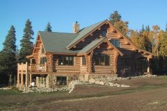 Writ chink style log Steamboat Springs Colorado custom home builder handcrafted details (8) - Deerwood Log Homes - Custom Built Homes and Cabins - Laramie, Wyoming and The Centennial Valley - deer-wood.com - (307) 742-6554