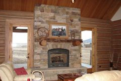 Spec chink style log Big Horn Wyoming custom home builder handcrafted details (4) - Deerwood Log Homes - Custom Built Homes and Cabins - Laramie, Wyoming and The Centennial Valley - deer-wood.com - (307) 742-6554