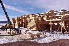 Dool chink style log shell Laramie Wyoming custom home builder handcrafted (1) - Deerwood Log Homes - Custom Built Homes and Cabins - Laramie, Wyoming and The Centennial Valley - deer-wood.com - (307) 742-6554