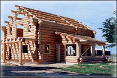 Holt Swedish cope log shell Centennial Wyoming custom home builder handcrafted (3) - Deerwood Log Homes - Custom Built Homes and Cabins - Laramie, Wyoming and The Centennial Valley - deer-wood.com - (307) 742-6554