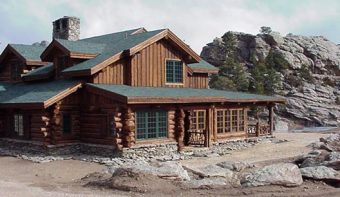 Bro2 chink style log hybrid Wyoming custom home builder handcrafted details (2) - Deerwood Log Homes - Custom Built Homes and Cabins - Laramie, Wyoming and The Centennial Valley - deer-wood.com - (307) 742-6554