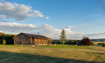 BuckExt log timber frame post & beam hybrid Centennial Wyoming custom home builder (1) - Deerwood Log Homes - Custom Built Homes and Cabins - Laramie, Wyoming and The Centennial Valley - deer-wood.com - (307) 742-6554