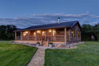 BuckExt log timber frame post & beam hybrid Centennial Wyoming custom home builder (12) - Deerwood Log Homes - Custom Built Homes and Cabins - Laramie, Wyoming and The Centennial Valley - deer-wood.com - (307) 742-6554