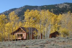 Star log timber frame post & beam hybrid Centennial Wyoming custom handcrafted home builder (1) - Deerwood Log Homes - Custom Built Homes and Cabins - Laramie, Wyoming and The Centennial Valley - deer-wood.com - (307) 742-6554