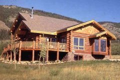 Prou chink style log Centennial Wyoming custom home builder handcrafted details (4) - Deerwood Log Homes - Custom Built Homes and Cabins - Laramie, Wyoming and The Centennial Valley - deer-wood.com - (307) 742-6554
