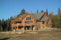 Writ chink style log Steamboat Springs Colorado custom home builder handcrafted details (1) - Deerwood Log Homes - Custom Built Homes and Cabins - Laramie, Wyoming and The Centennial Valley - deer-wood.com - (307) 742-6554