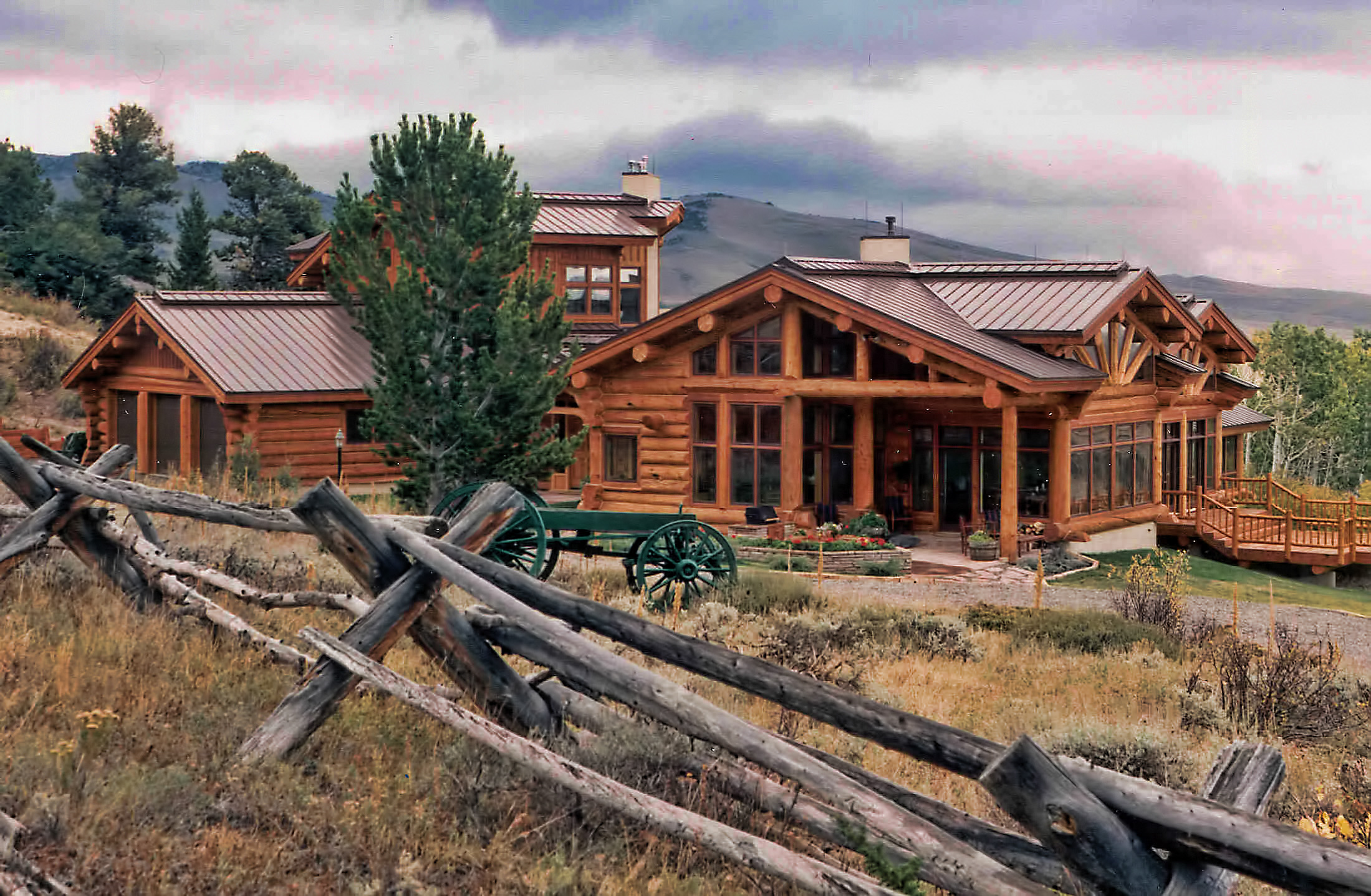 Swedish Cope Traditional Custom Built Log Home in Centennial, Wyoming