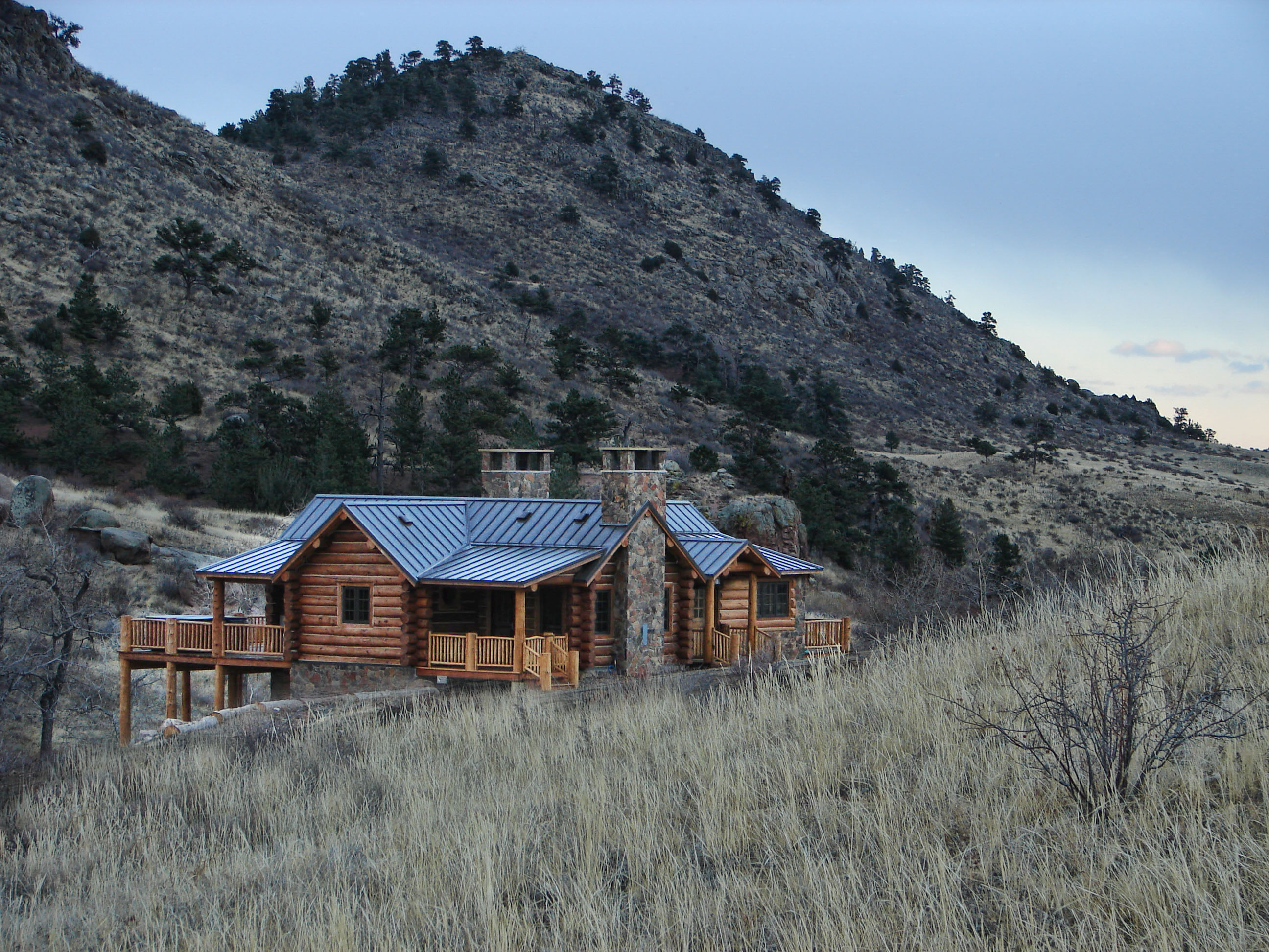 Chink Style Traditional Custom Built Log Home in Livermore, Colorado
